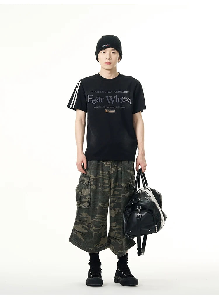 Sporty Sleeves Graphic Oversized T-Shirt - Notkicks