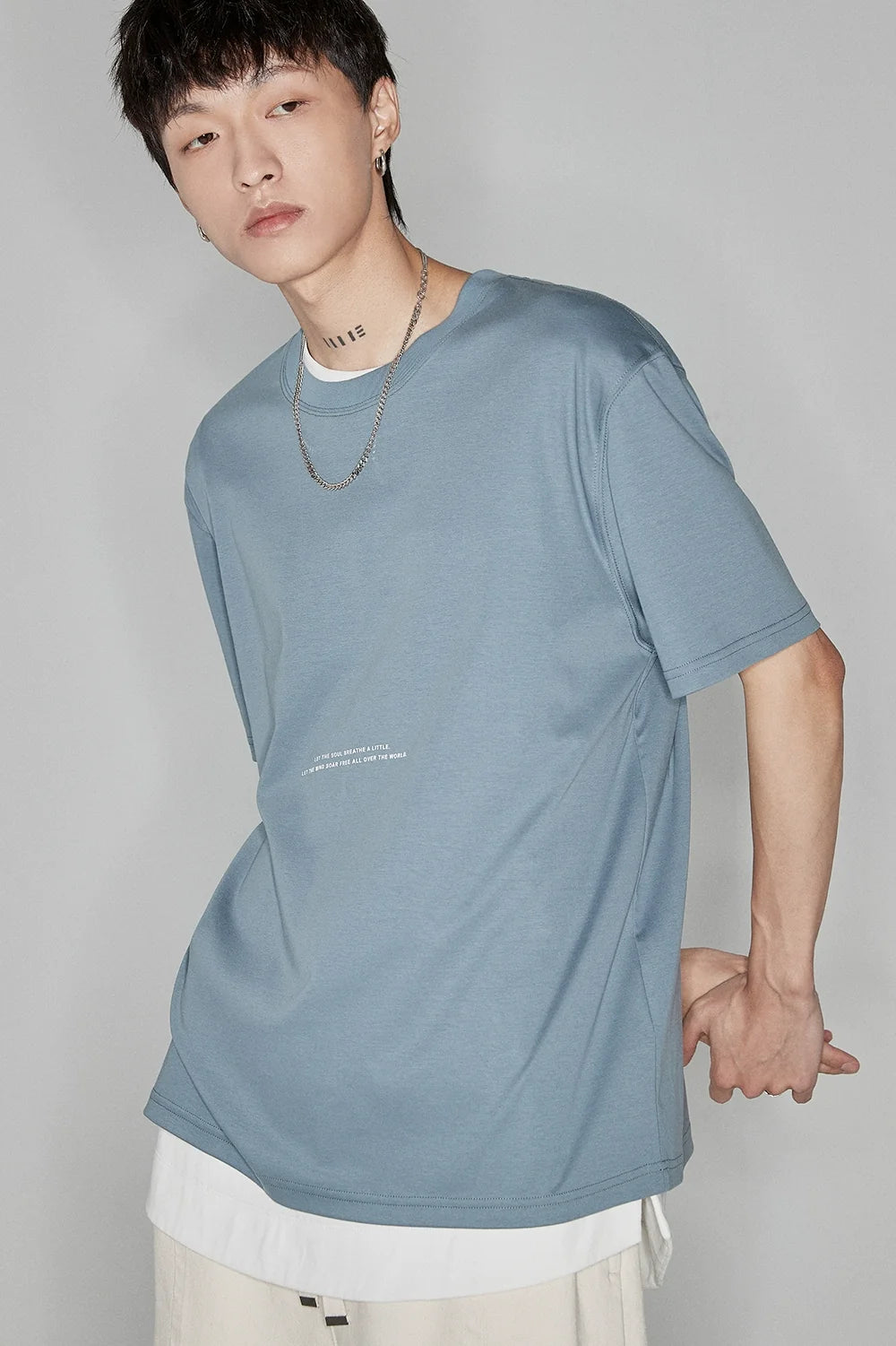 Color Block Letter Print Standard Tee - Notkicks