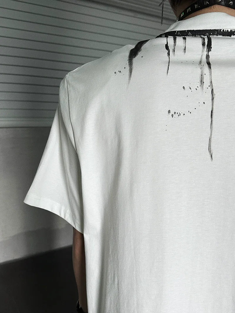 Drip Print Oversized T-Shirt - Notkicks