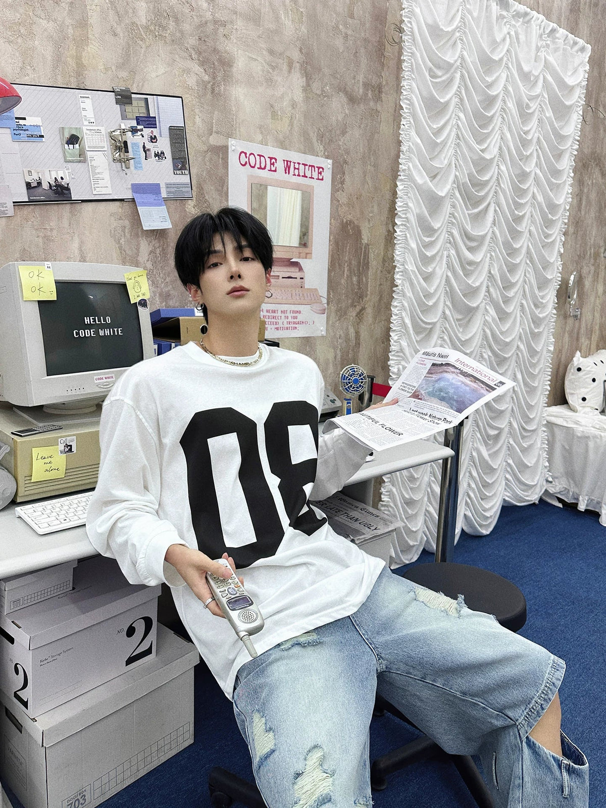 Retro Block 08 Varsity Long Tee - Notkicks