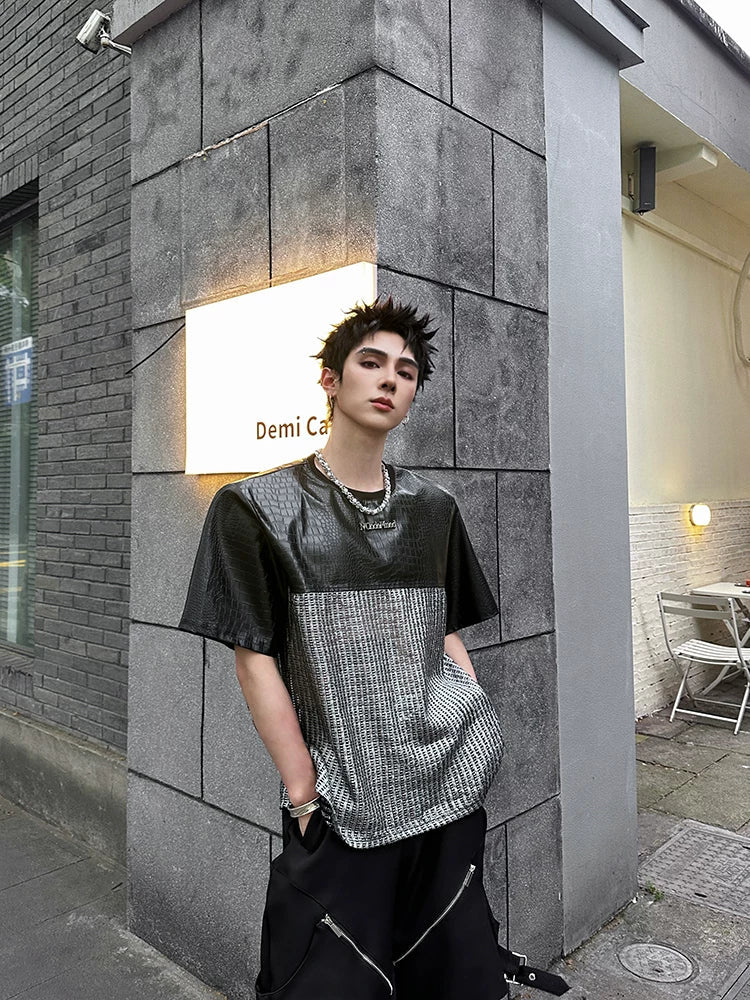 Chrome Grid Splice Panel Tee - Notkicks
