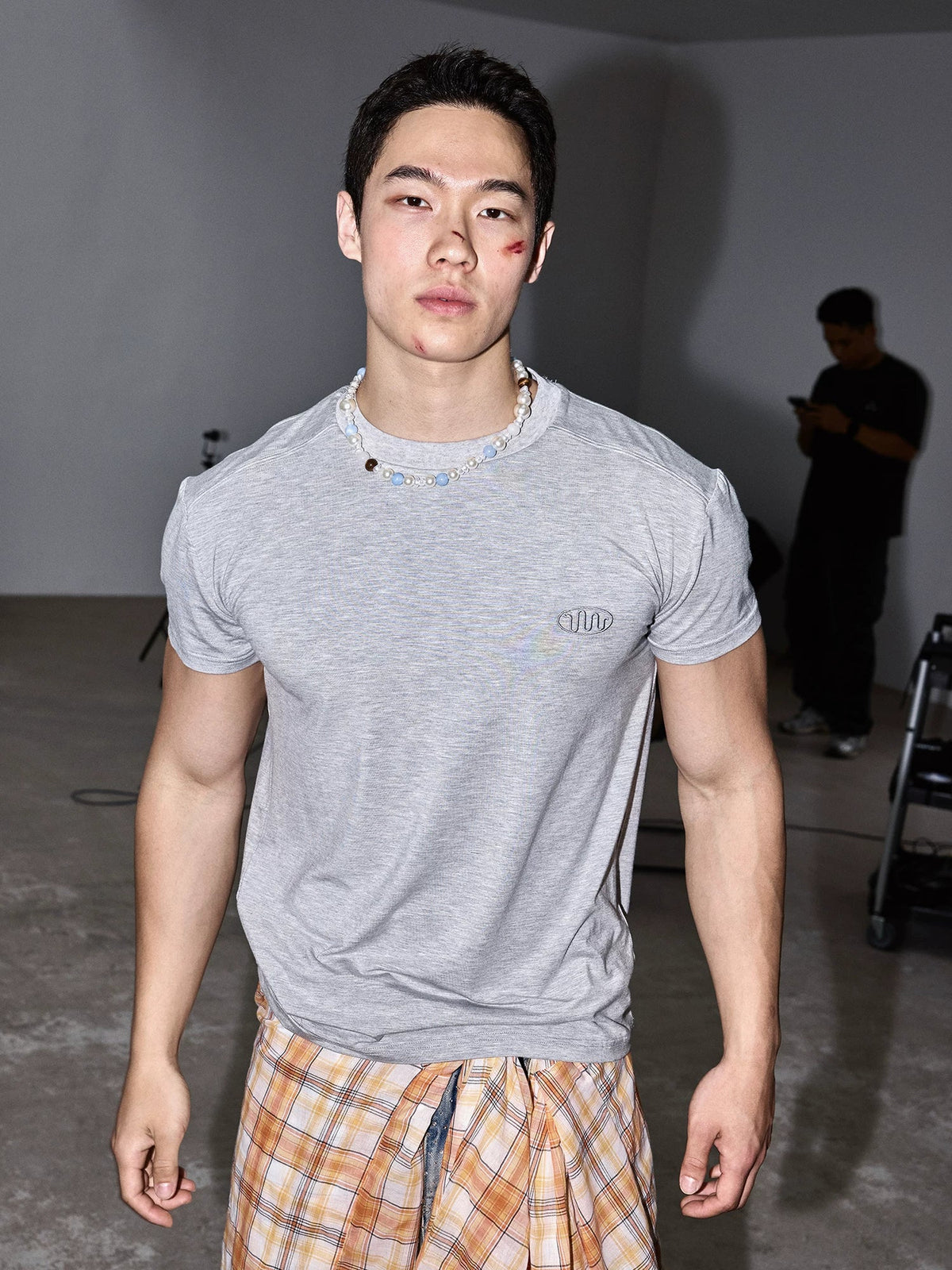 Heather Grey Minimal Logo Fitted Tee - Notkicks