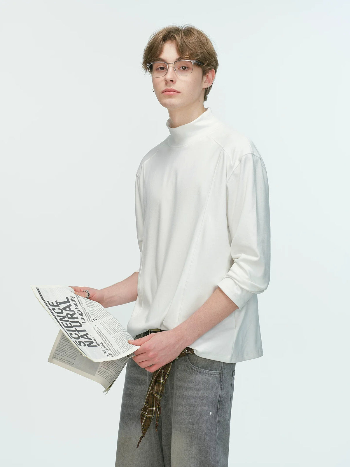 Draped Edge Mockneck Top - Notkicks