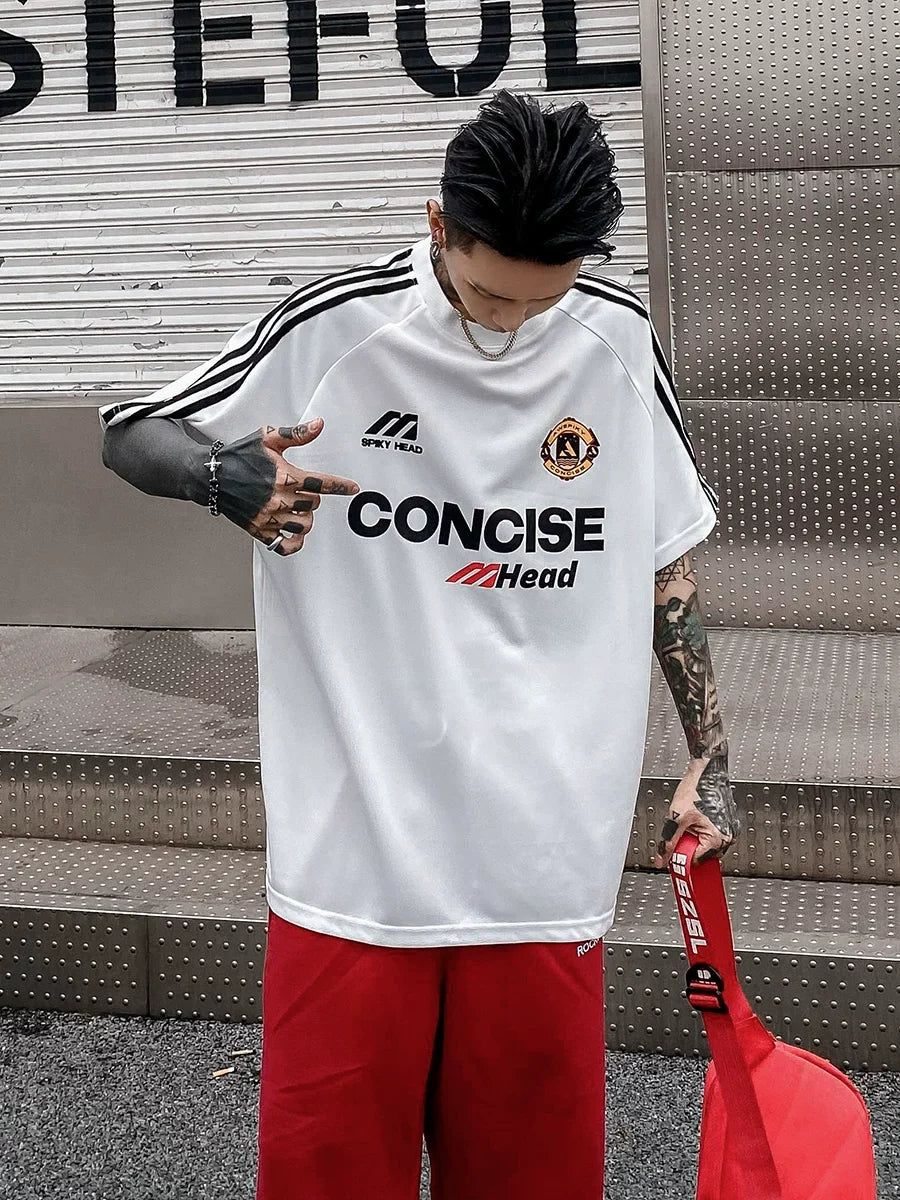 Concise Triple‑Stripe Street Jersey Tee - Notkicks
