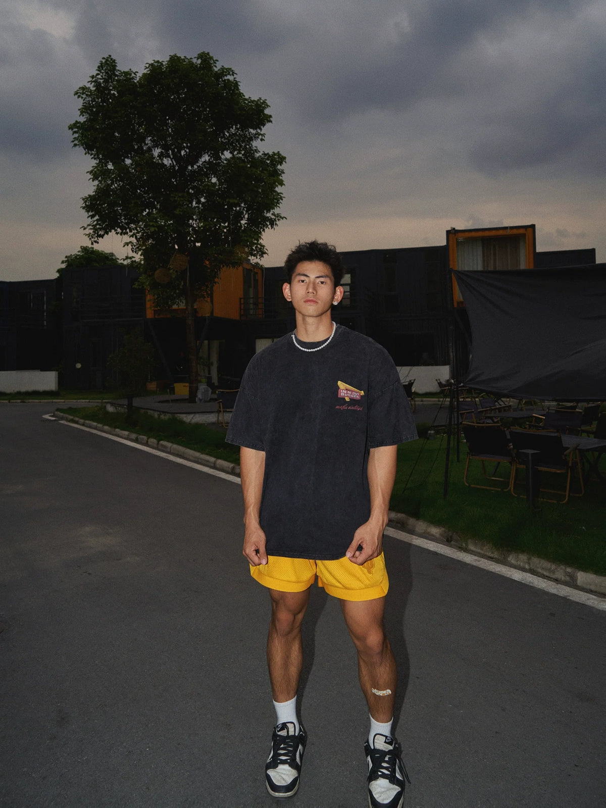 Washed Sunset Palm Graphic T-Shirt - Notkicks
