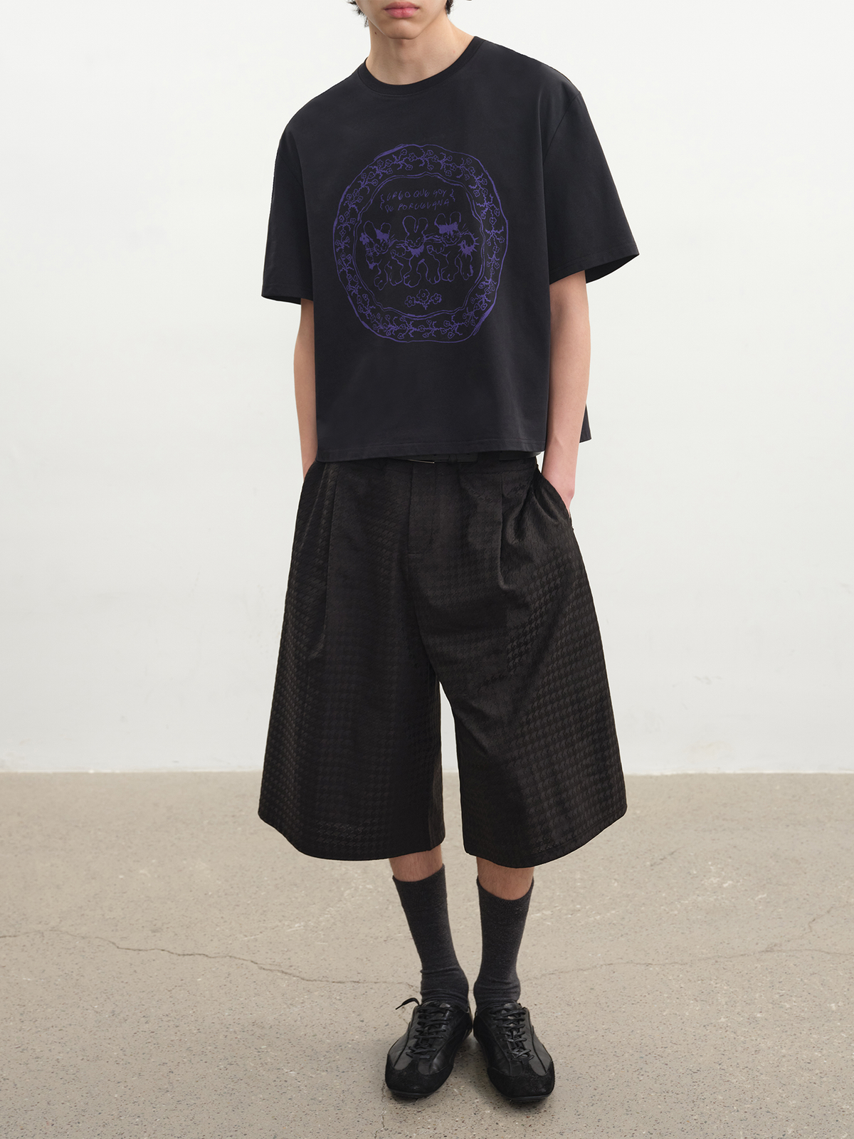 Purple Circular Rabbit Graphic Tee - Notkicks