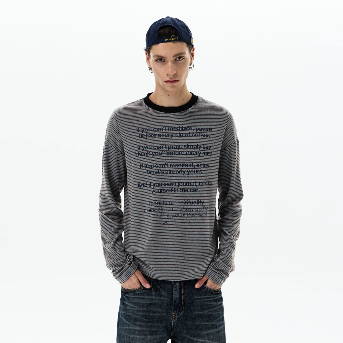 Mantra Stripe Script Longsleeve Tee - Notkicks
