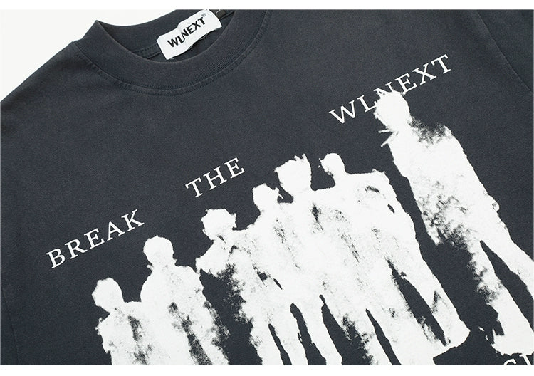 Artistic Graphic Print Oversized T-Shirt - Notkicks