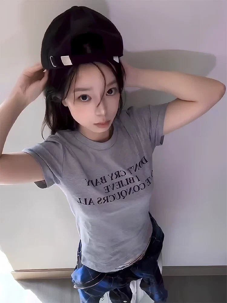 Don’t Cry Baby Creed Slogan Tee - Notkicks