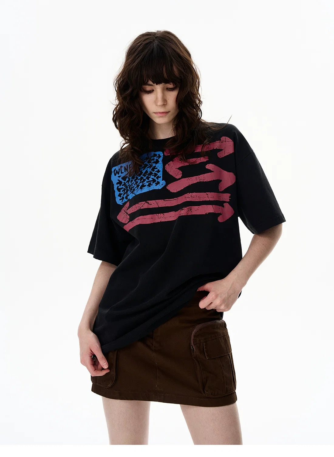 Vintage Flag Graphic Oversized T-Shirt - Notkicks