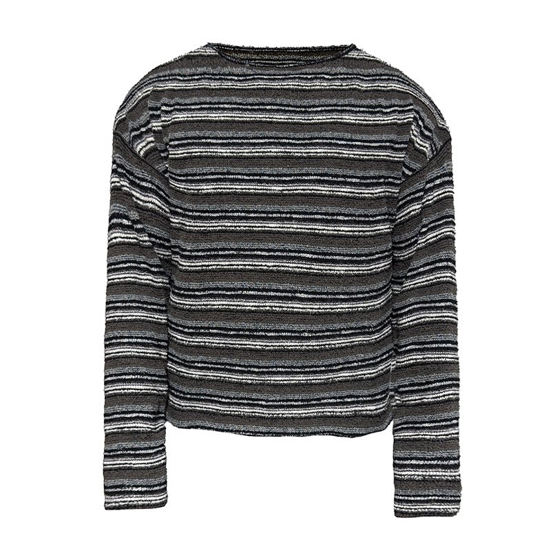 Textured Stripe Relaxed Knit Top - Notkicks
