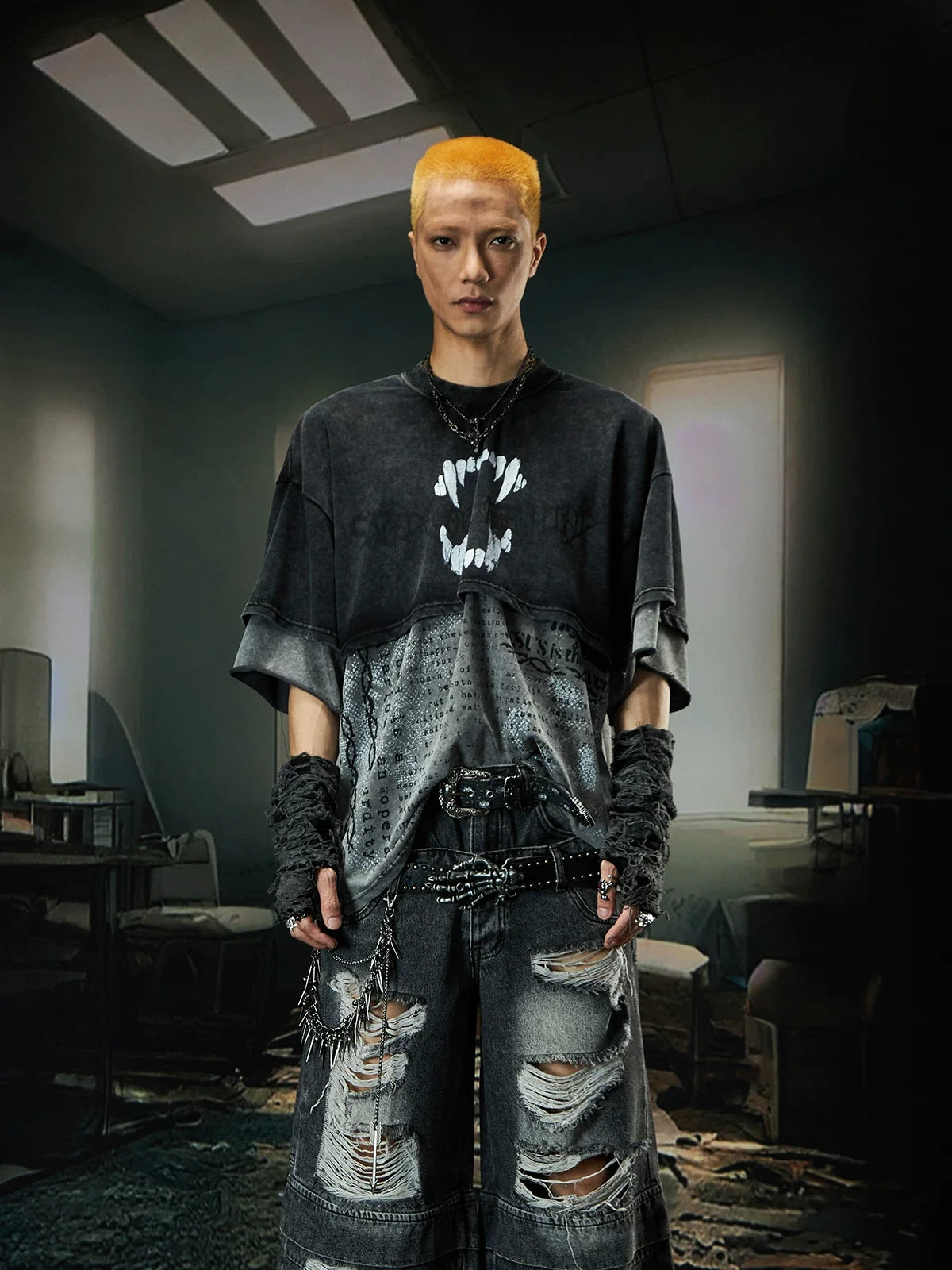 Eclipse Fade Layered Acid-Wash Tee - Notkicks