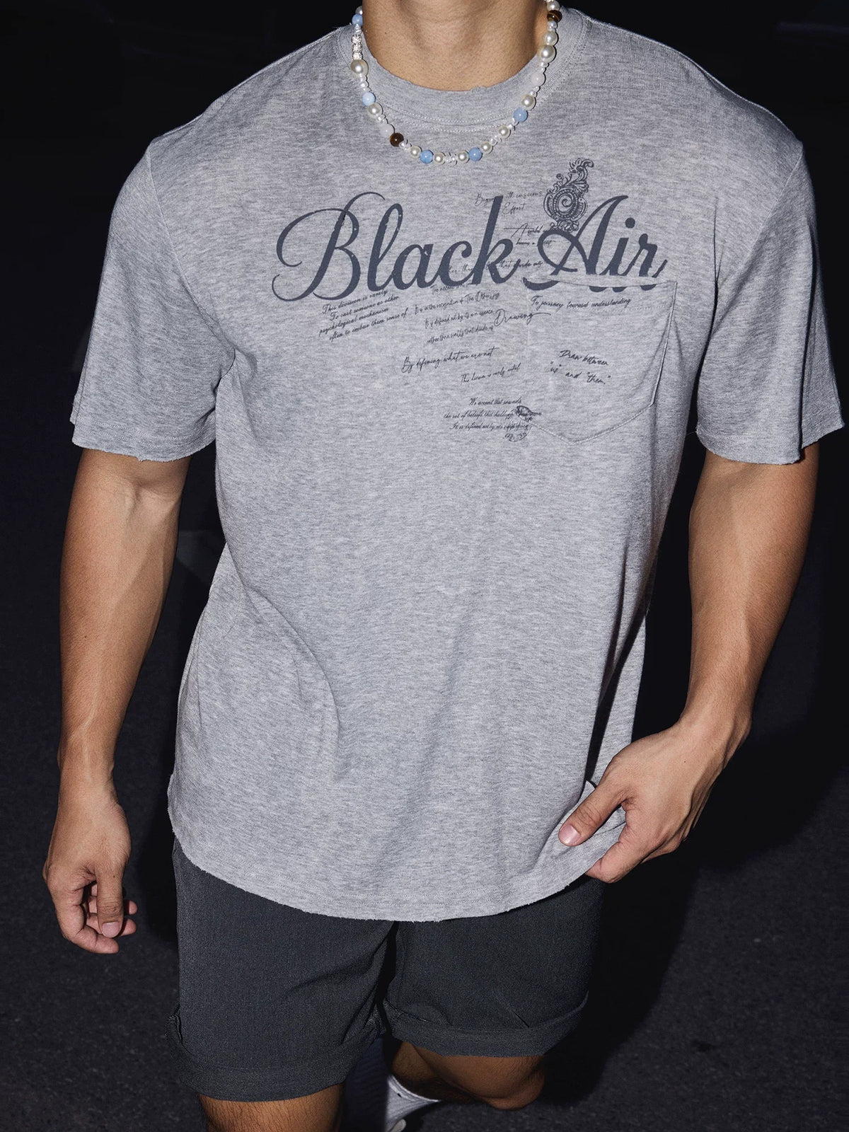 Heather Grey Script Graphic Tee - Notkicks