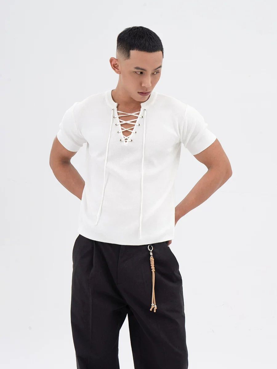 Harbor Lace-Up Knit Tee - Notkicks
