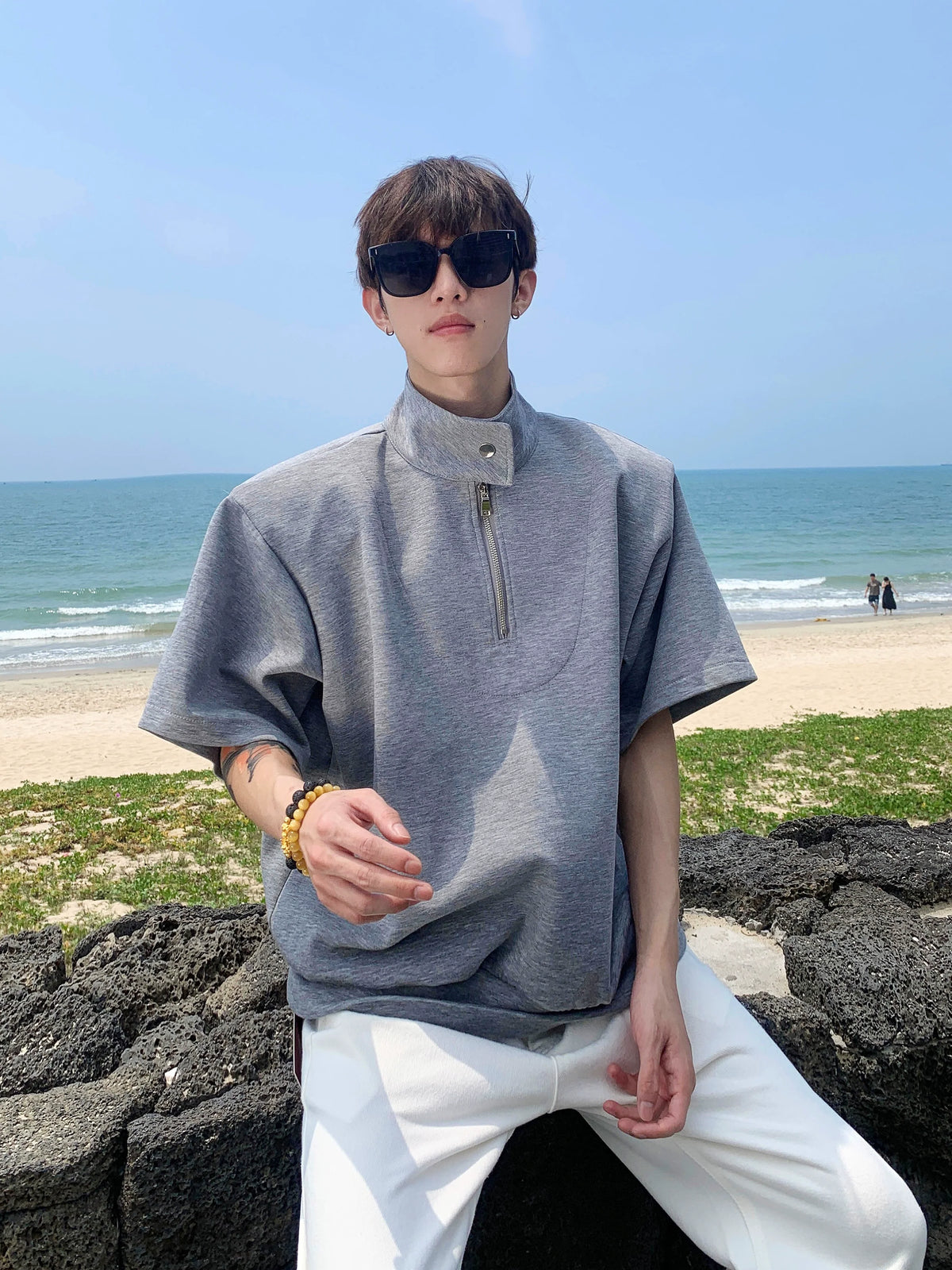 Half-Zip Stand Collar Shirt - Notkicks