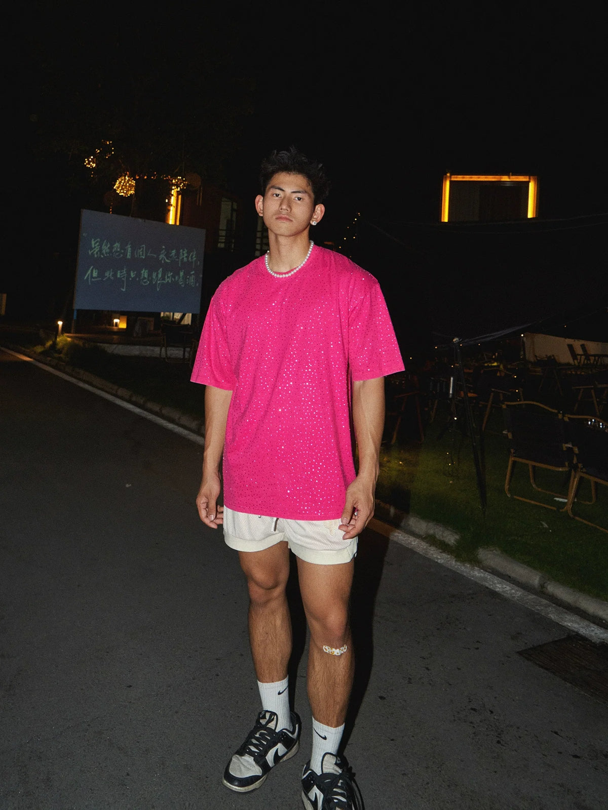 Oversized Rhinestone T-Shirt - Notkicks