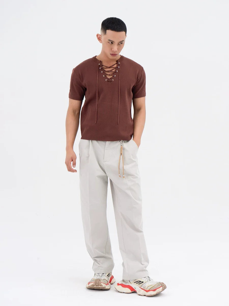 Harbor Lace-Up Knit Tee - Notkicks