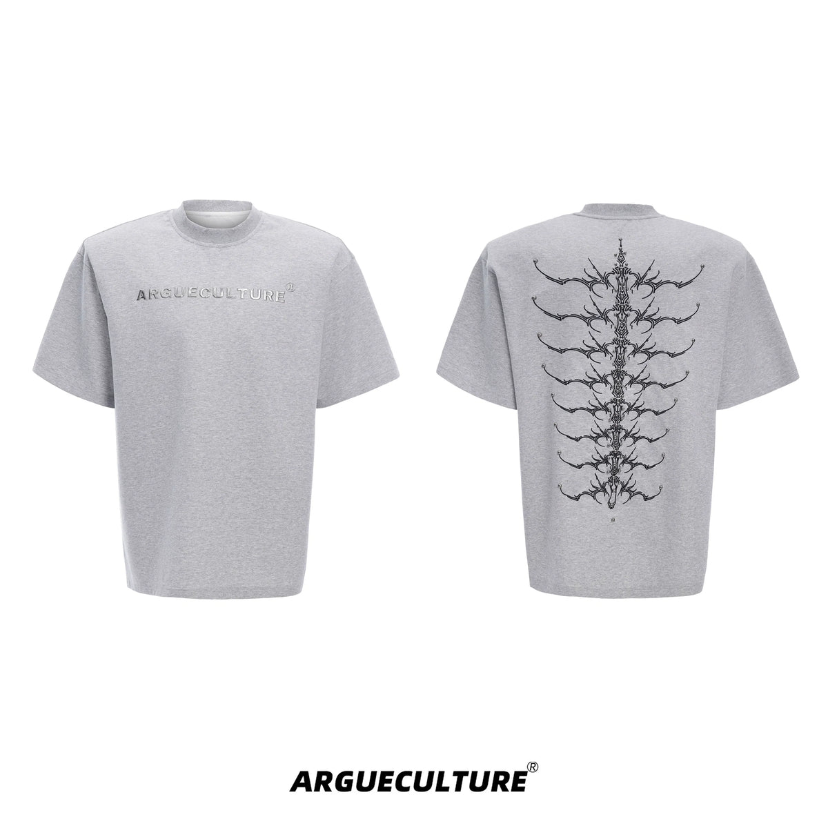 Spine Crystal Grey Graphic Tee - Notkicks