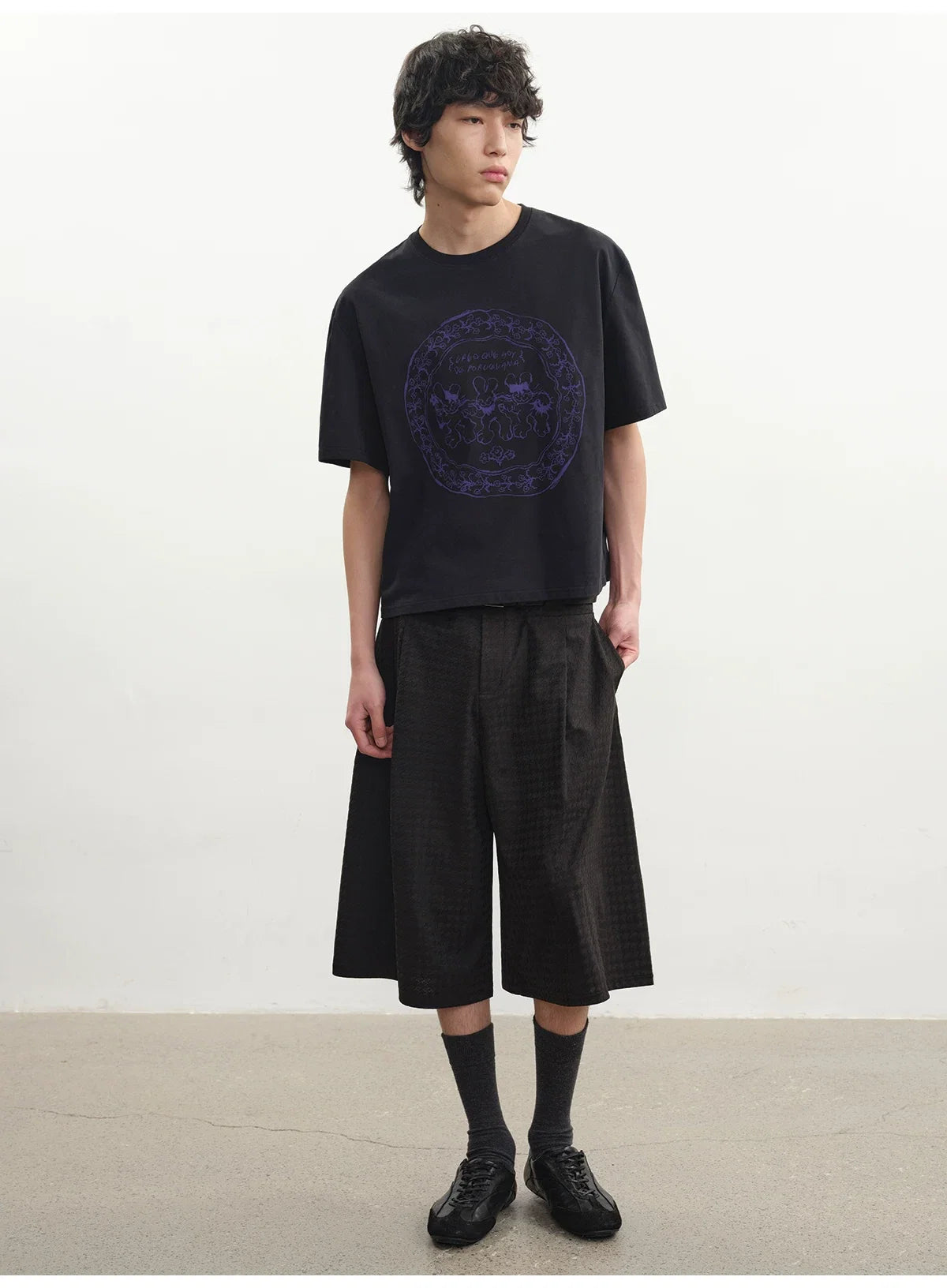 Purple Circular Rabbit Graphic Tee - Notkicks