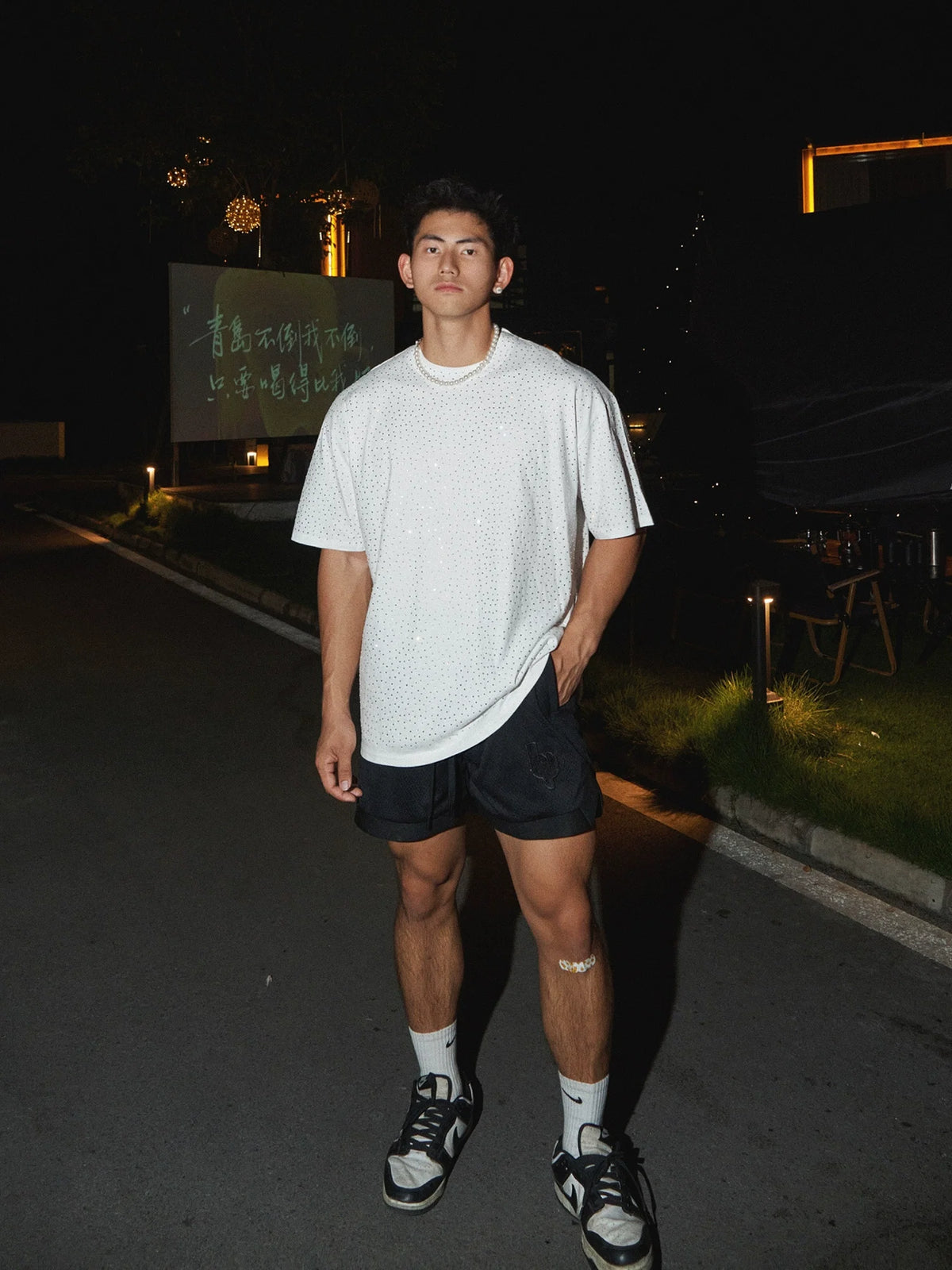 Oversized Rhinestone T-Shirt - Notkicks