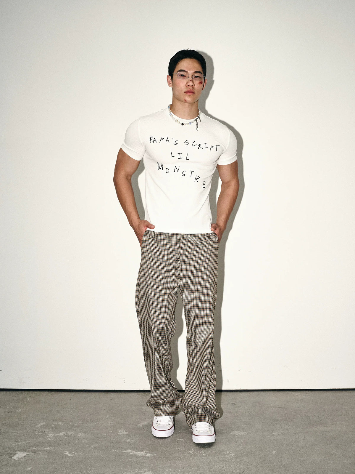White Script Fitted Tee - Notkicks