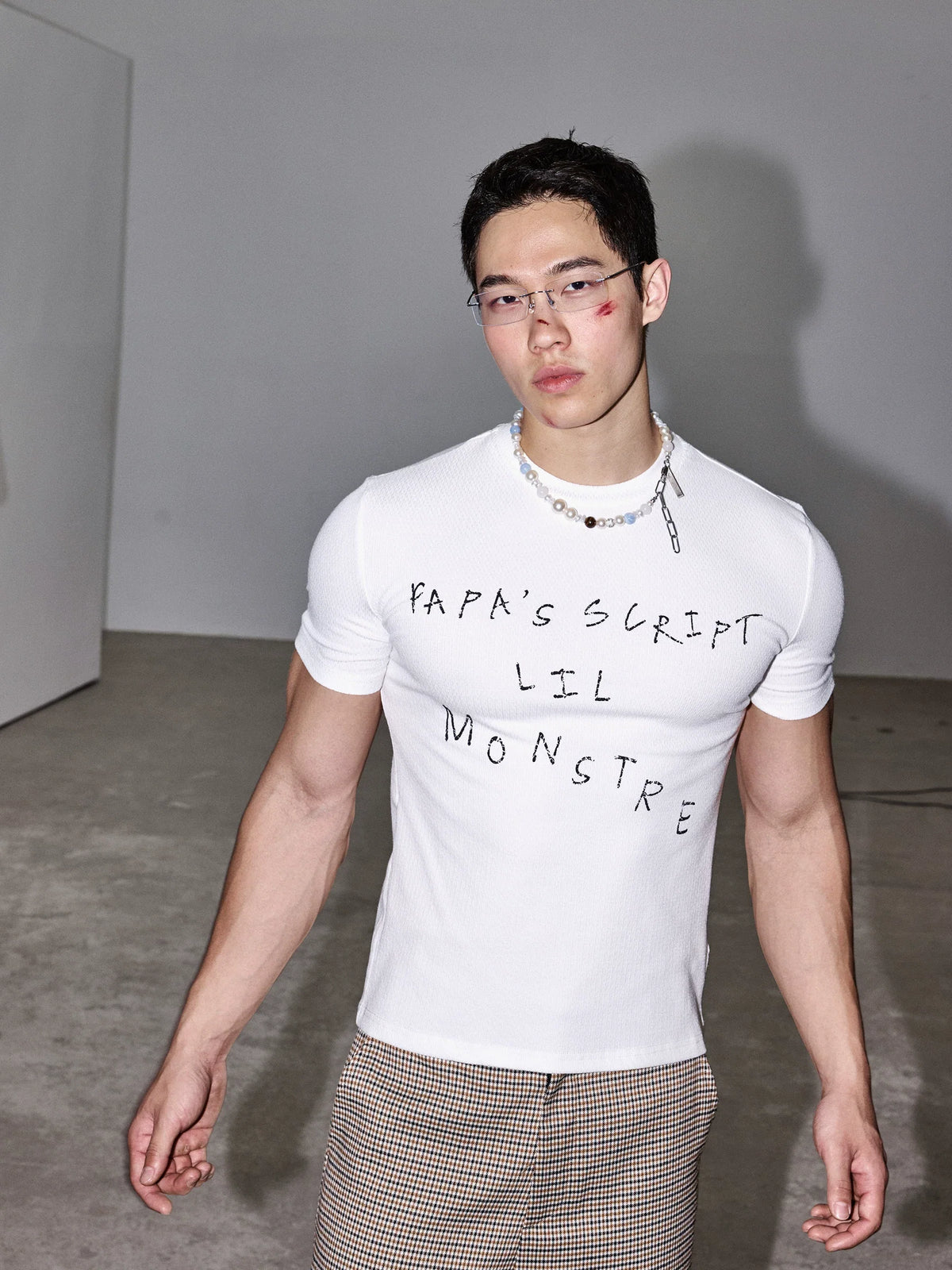 White Script Fitted Tee - Notkicks