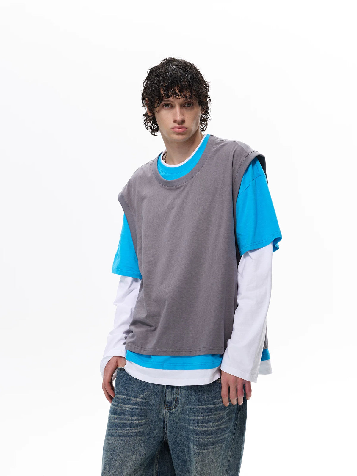 Two-Tone Stack Layer Tee Top - Notkicks