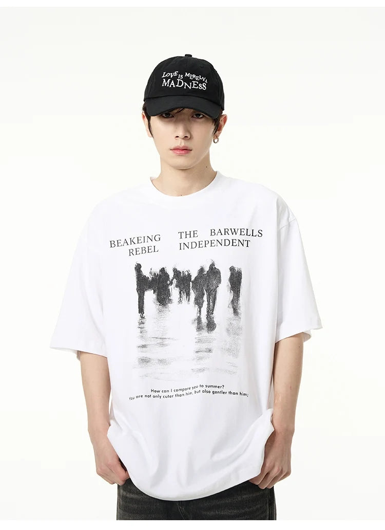Oversized Crowd Graphic T-Shirt - Notkicks