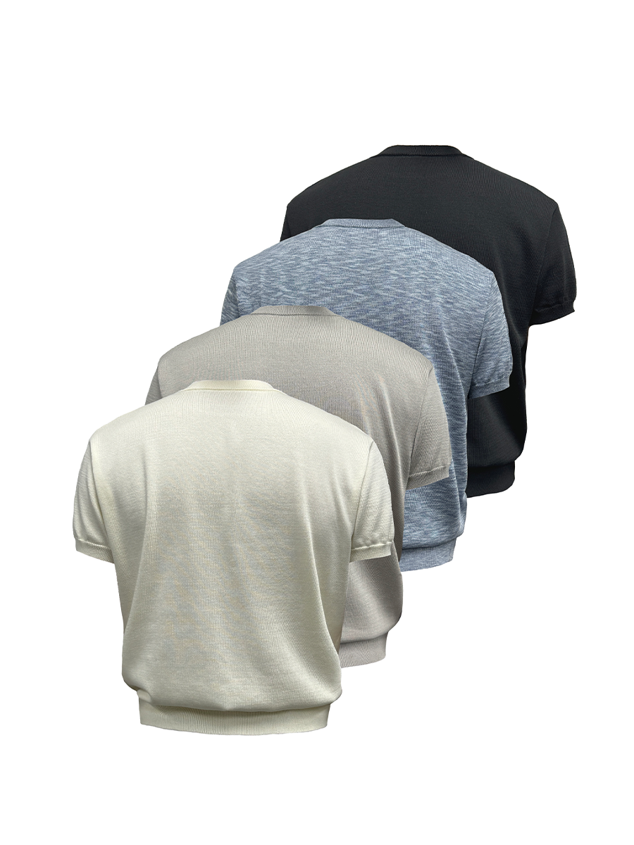 Mock Neck Short-Sleeve Knit Tee - Notkicks
