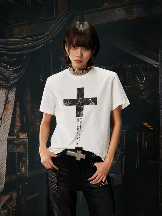 Sanctum Script Cross Graphic Tee - Notkicks