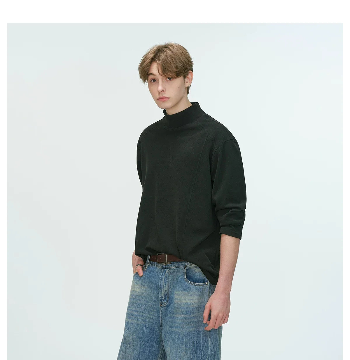 Draped Edge Mockneck Top - Notkicks