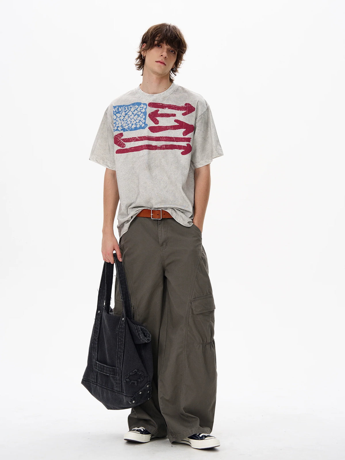 Vintage Flag Graphic Oversized T-Shirt - Notkicks