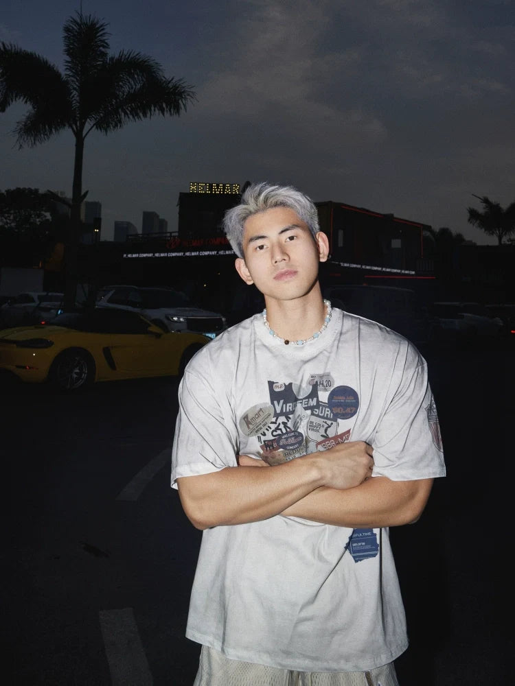 Vintage Badge Graphic White Tee - Notkicks
