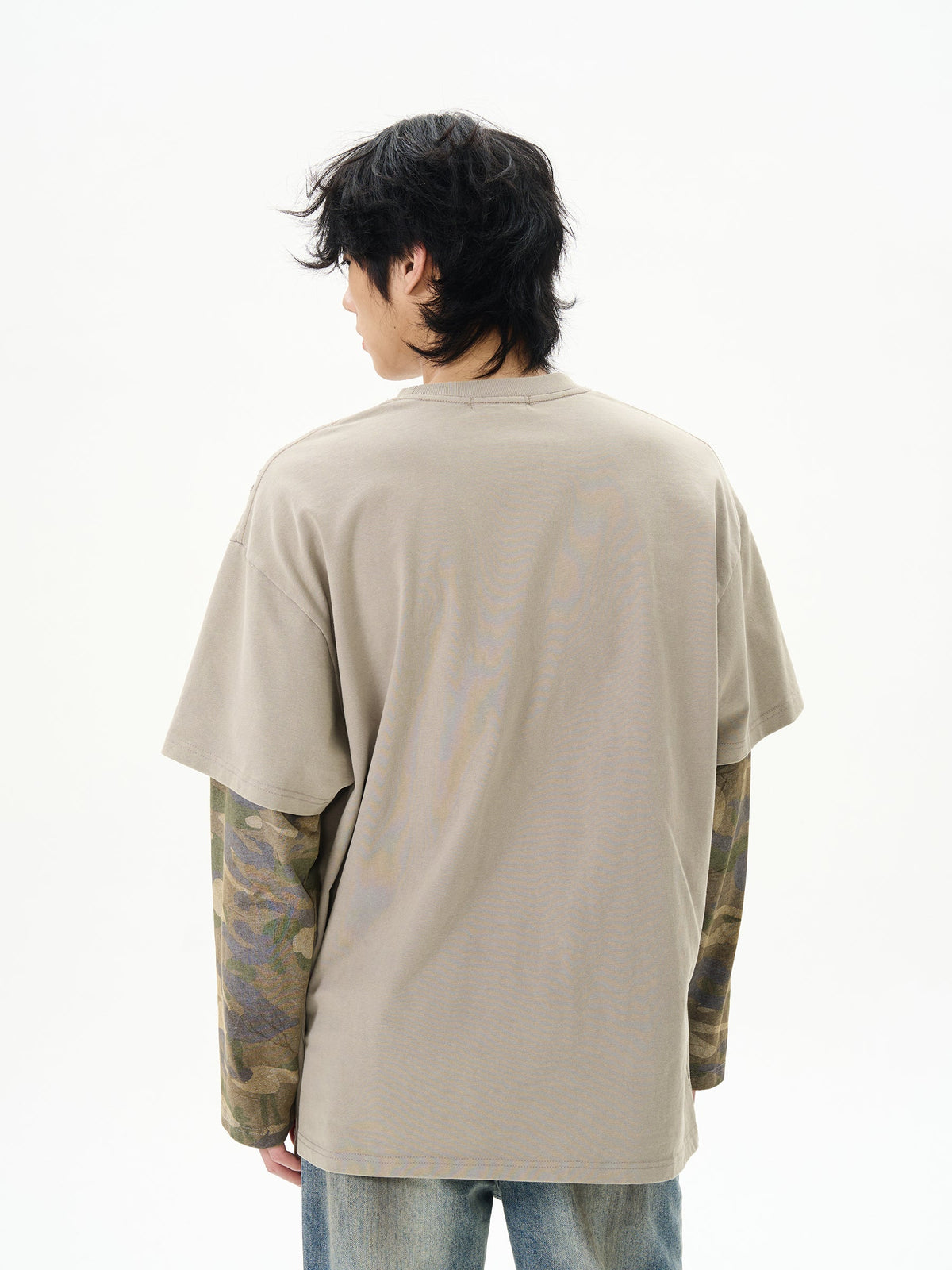 Vintage Layered Camo Sleeve T-Shirt - Notkicks