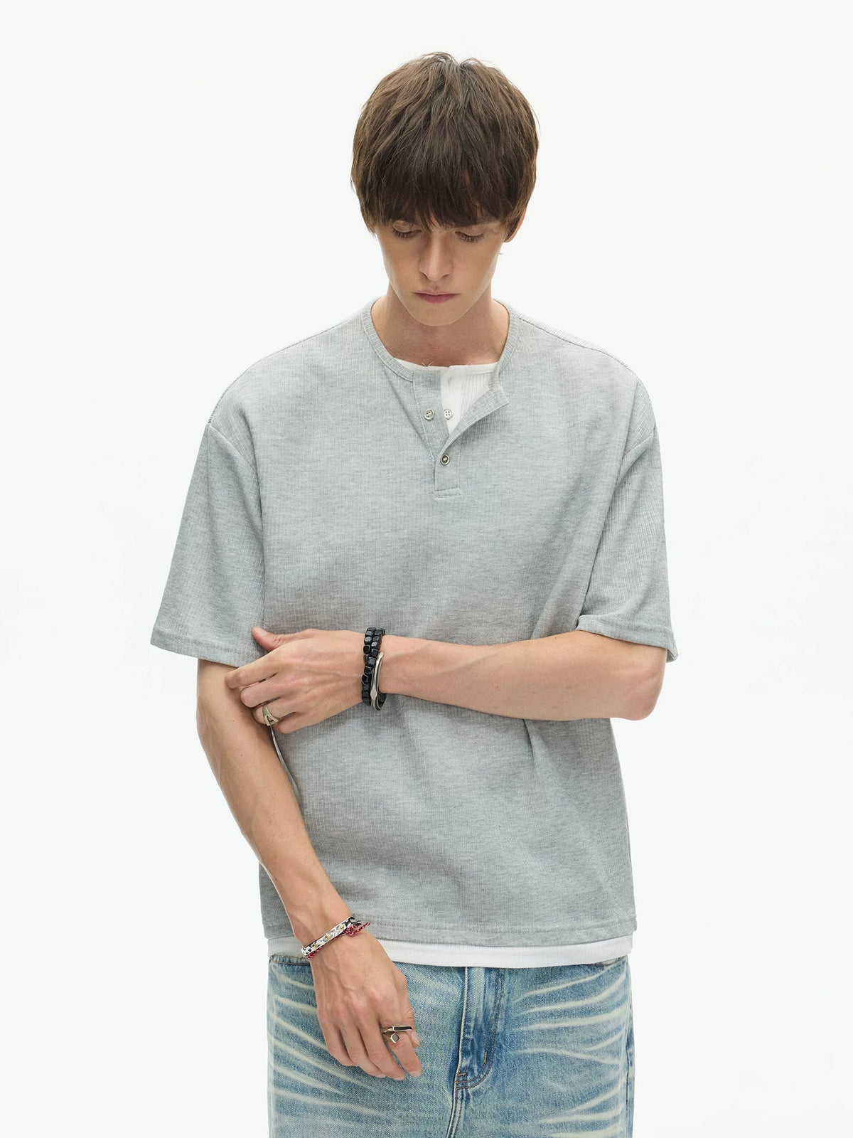 Midnight Core Waffle Henley Tee - Notkicks