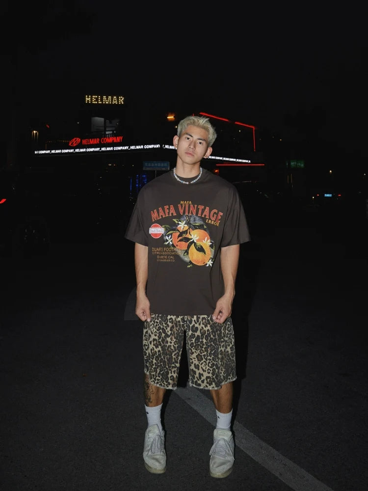 Graphic T-Shirt with Orange Fruit Print - Notkicks
