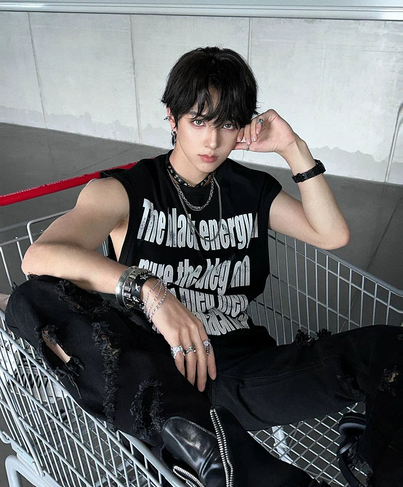 Black Energy Oversized Statement Tee - Notkicks