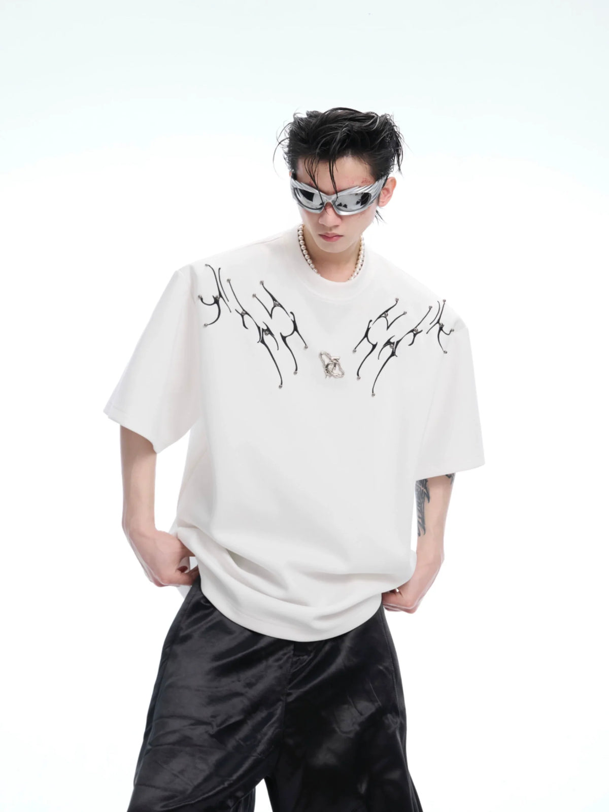 Crystal Wing White Oversized Tee - Notkicks