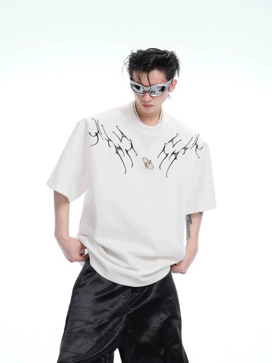 Crystal Wing White Oversized Tee - Notkicks