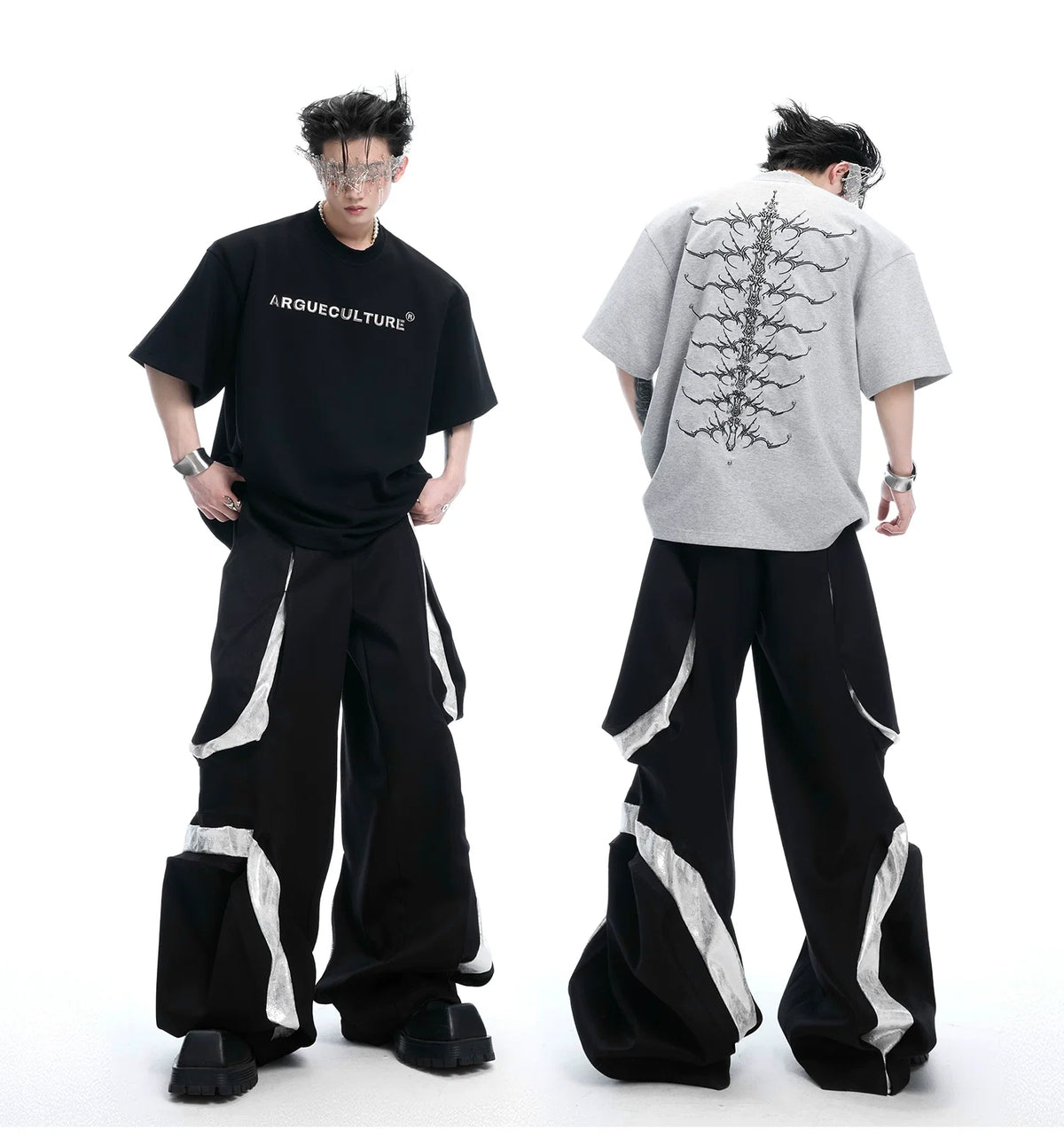 Spine Crystal Grey Graphic Tee - Notkicks