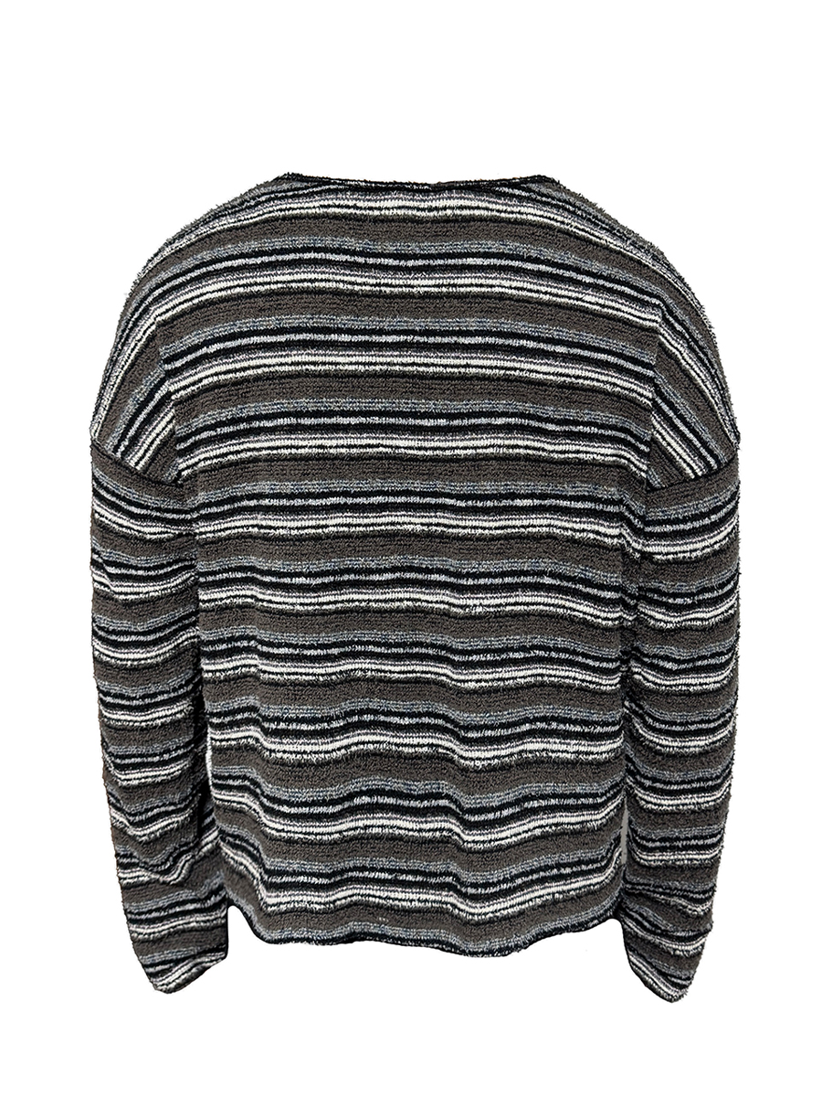 Textured Stripe Relaxed Knit Top - Notkicks