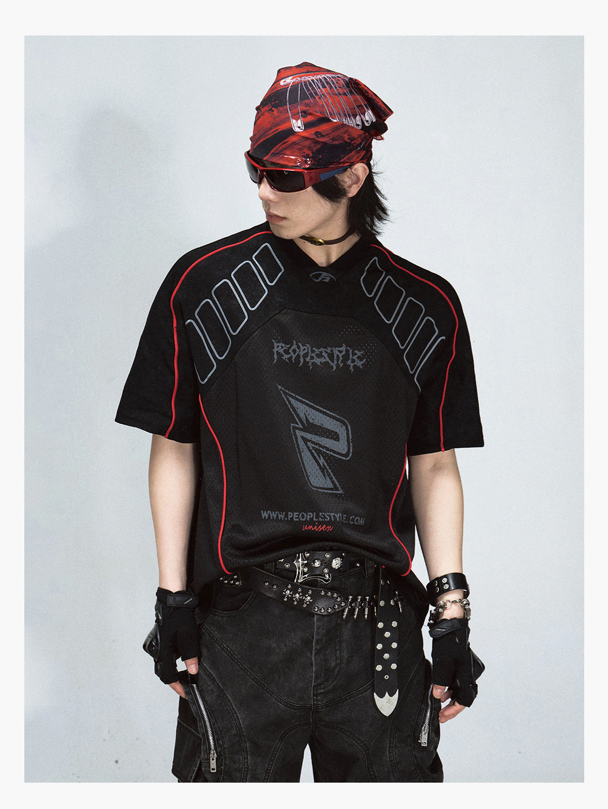 Mesh Logo Oversized Jersey T-Shirt - Notkicks