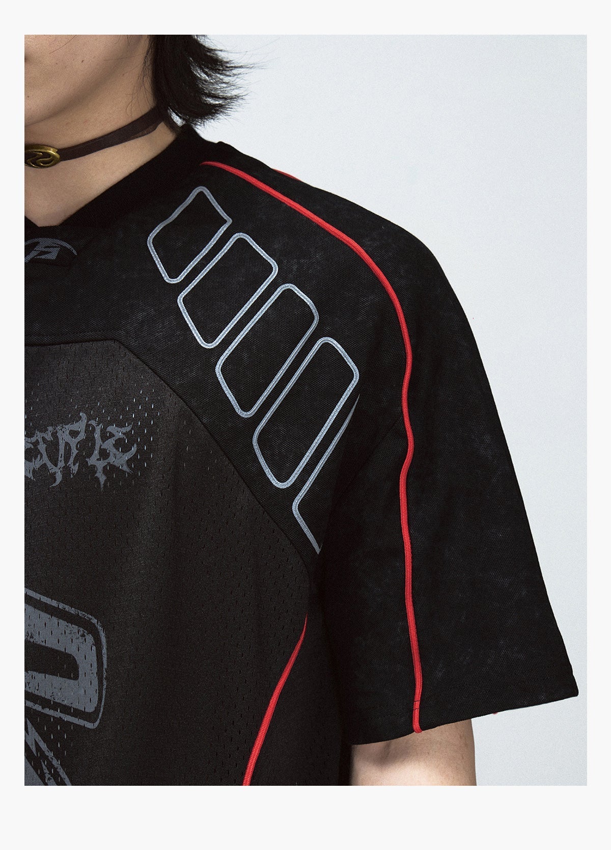 Mesh Logo Oversized Jersey T-Shirt - Notkicks