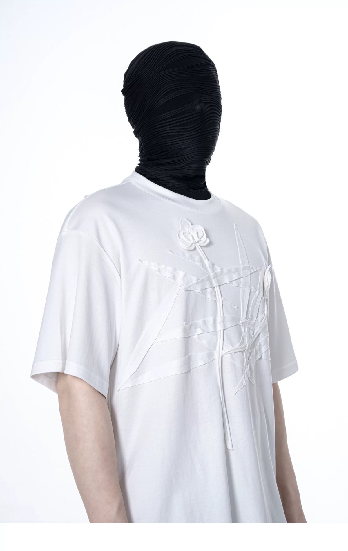 Ivory Crossed Bloom Relief Tee - Notkicks