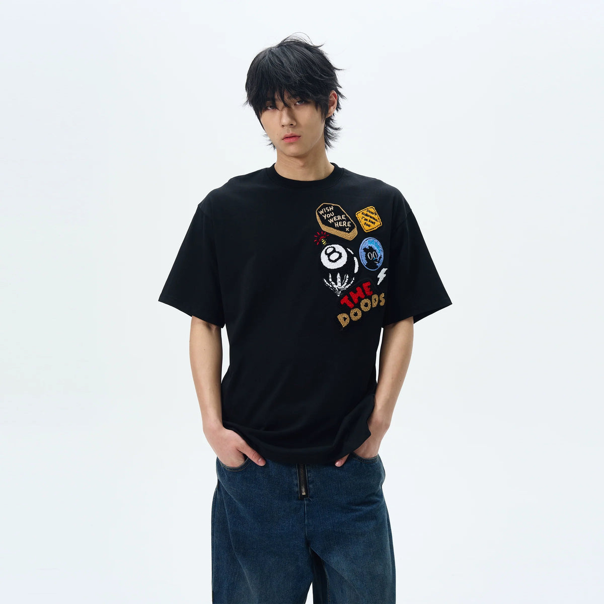 Graphic Patch "THE DOODS" T-Shirt - Notkicks