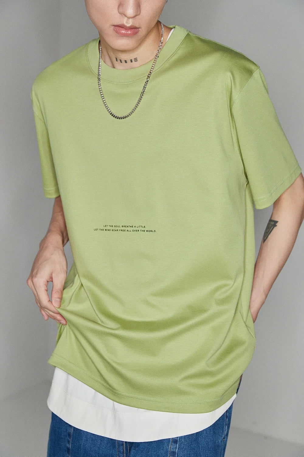 Color Block Letter Print Standard Tee - Notkicks