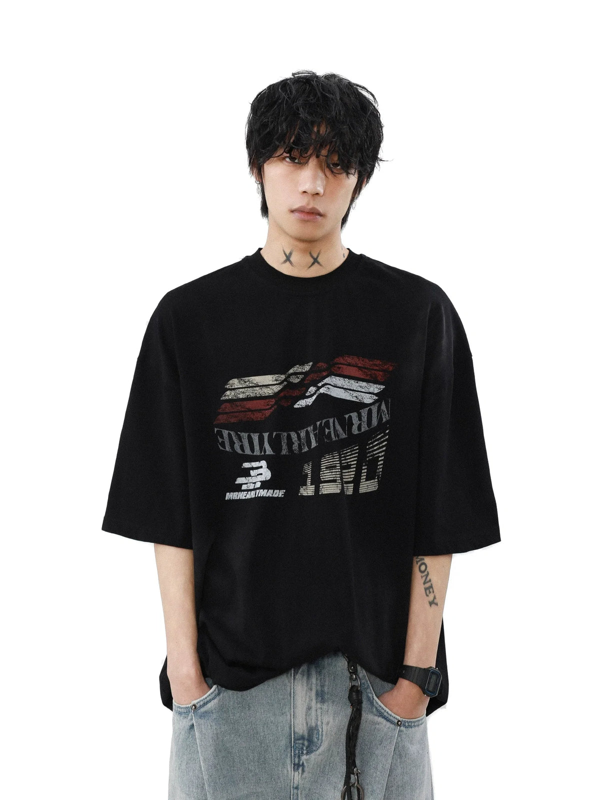 Gridline Drift Graphic Oversized Tee - Notkicks