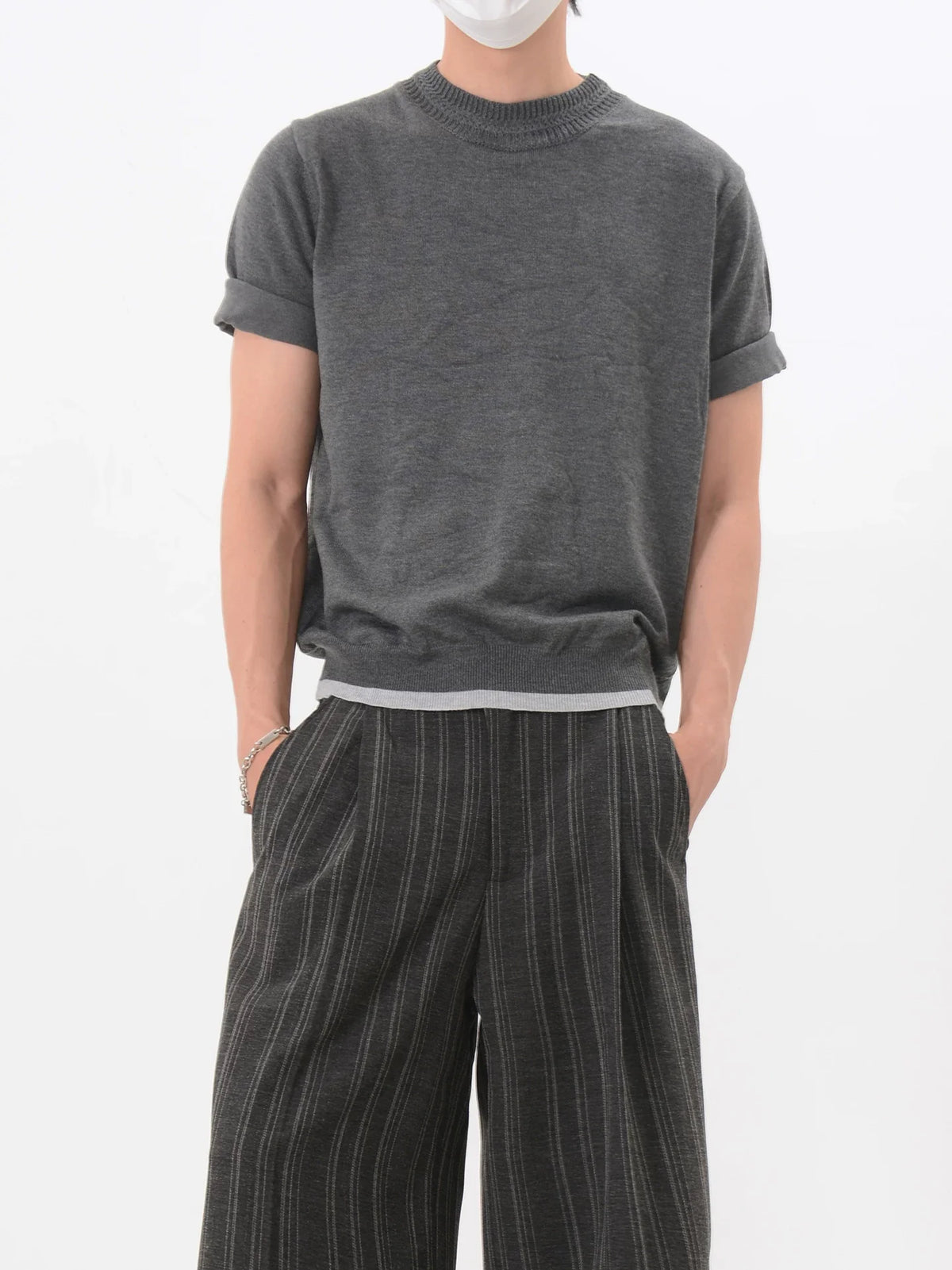 Heather Mock Knit Tee - Notkicks
