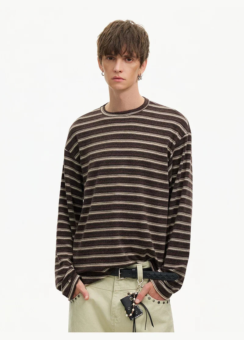 Strata Stripe Long‑Sleeve Tee - Notkicks