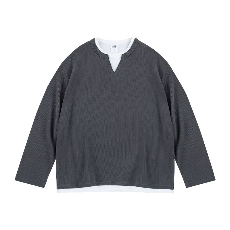 Layernotch Waffle Long Sleeve Tee - Notkicks